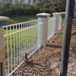 aluminum fence between columns