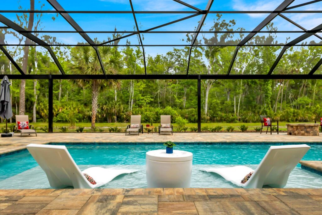 IMG_4926 built in pool with wading deck and screen enclosure