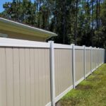 two tone privacy vinyl fence