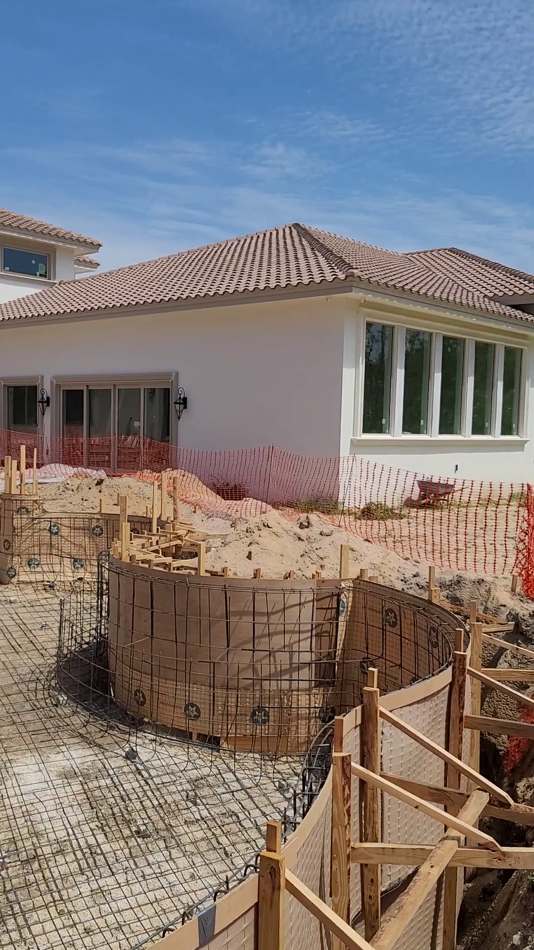 formwork to shape pool shell at start of pool build project