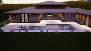 computer rendering of house with pool, option 2